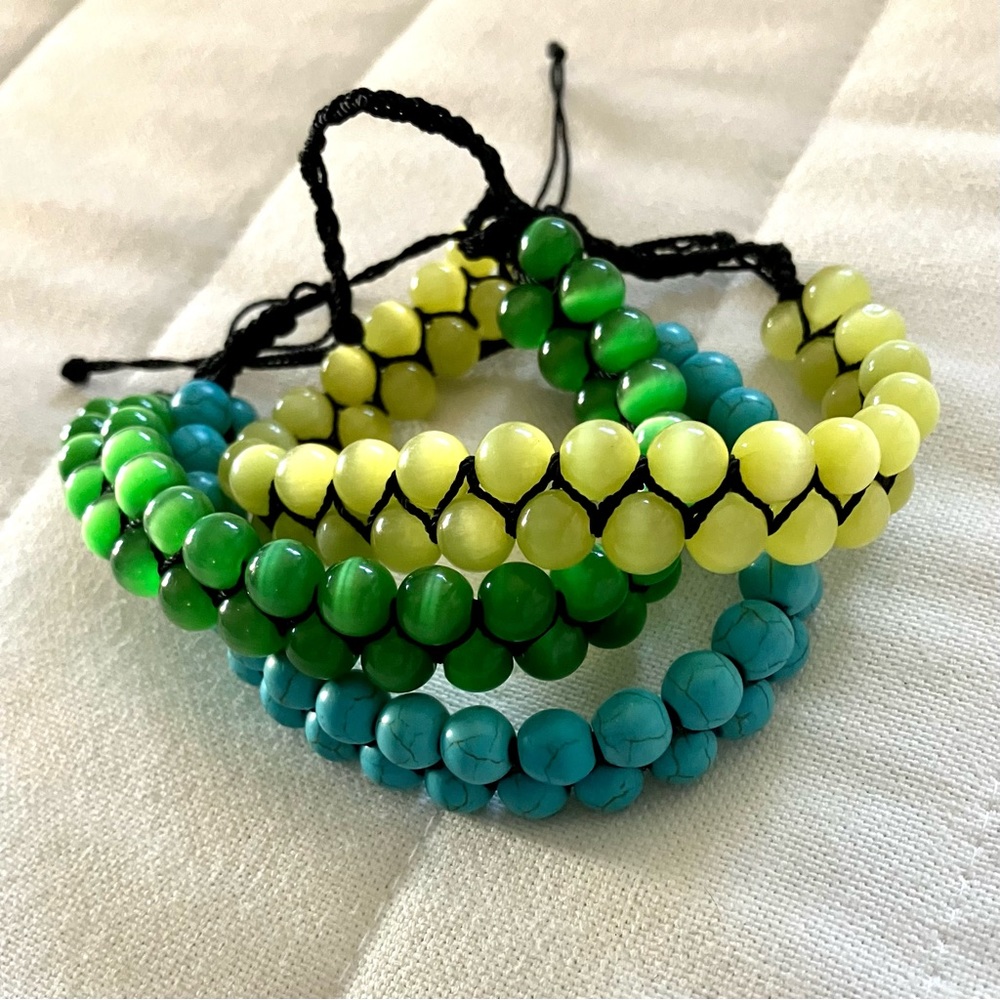 3 handmade Mexican Bracelets/Anklets